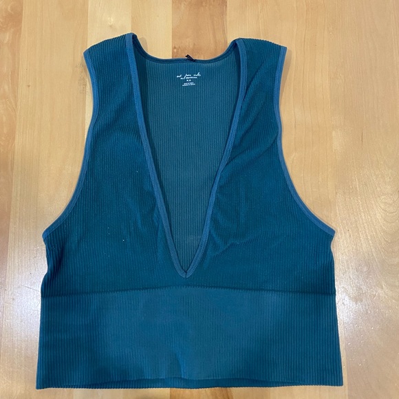 Out From Under Teal Deep V Top - Picture 2 of 5